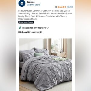 Gray Queen 7 piece Comforter Set